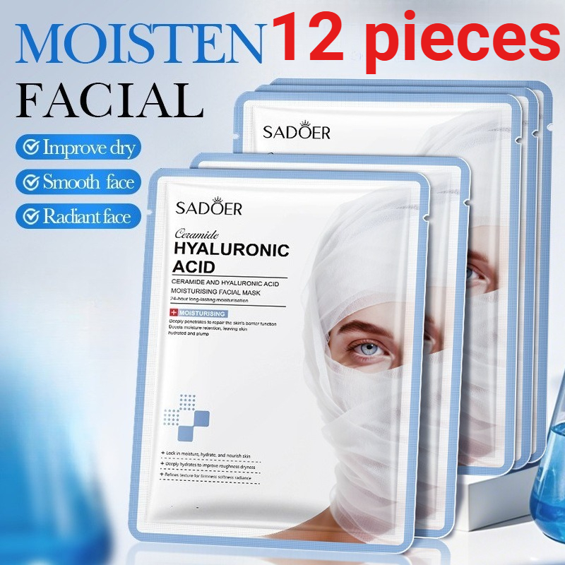 Ceramide Moisturizer - Set di 12 Maschere Viso Idratanti